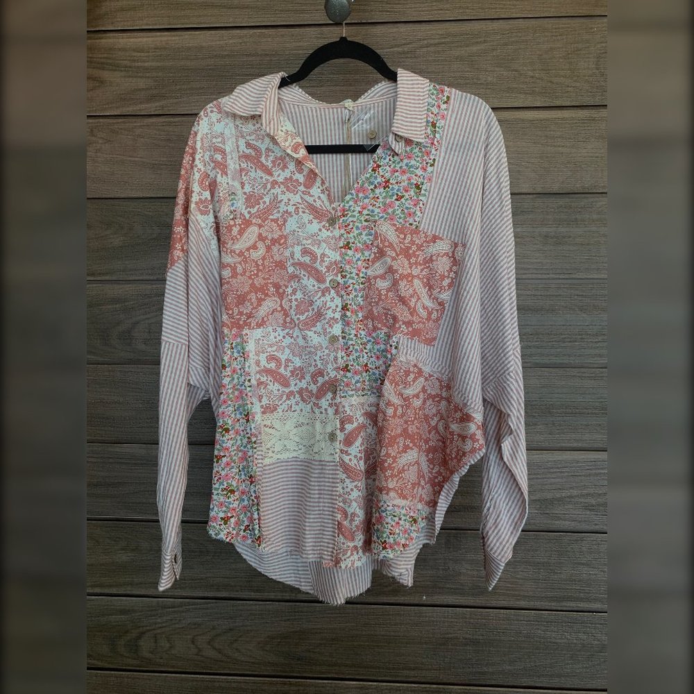Patchwork Blouse in Antique Rose